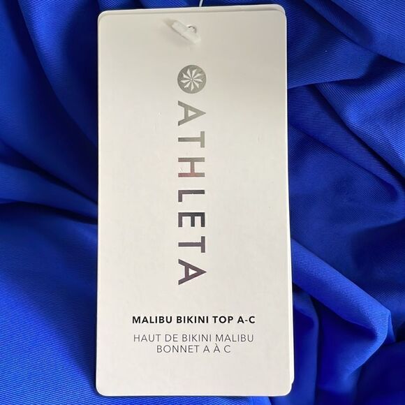 SOLD NOT AVAILABLE ATHLETA Malibu Bikini Top A-C, Cerulean, Size Medium - Picture 8 of 12